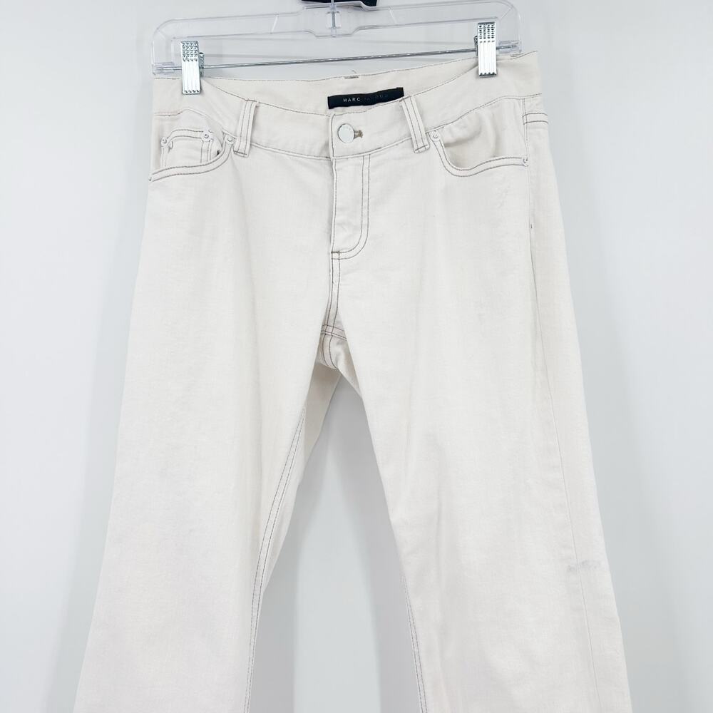 Marc Jacobs White Denim Straight Leg Jeans Vintage Y2K Luxury Womens Size 4 - Picture 4 of 9